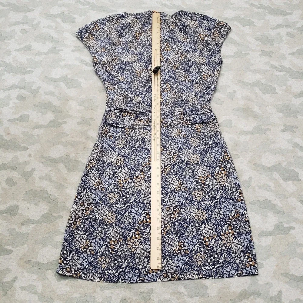 Tory Burch Dress Womens 6 Blue Silk Belted Evening Pullover‎ Sleeveless
